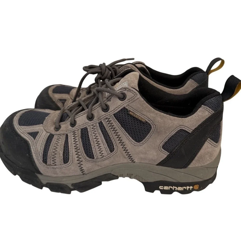 Carhartt Waterproof Mens Work Hiking‎ Boots Brown Suede Mesh Lace Up Size 10